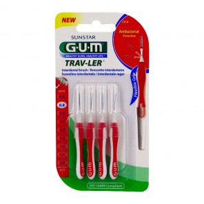 Gum trav-ler 4 brossettes interdentaires 0.8mm