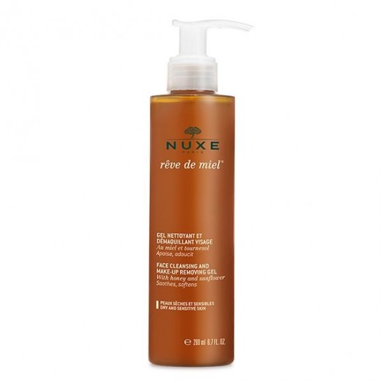 Nuxe rêve de miel gel nettoyant démaquillant visage 200ml