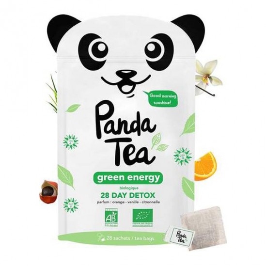 Panda Tea Green Energy Parfum Orange - Vanille - Citronelle 28 sachets