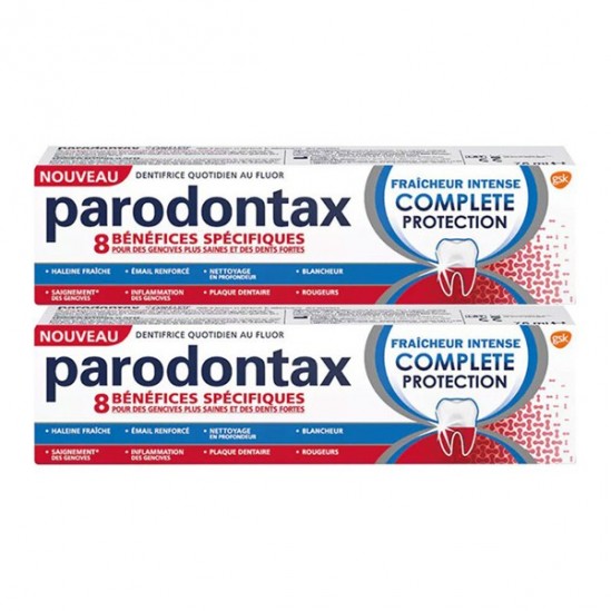 Parodontax dentifrice fraîcheur intense protection complete 2x75ml