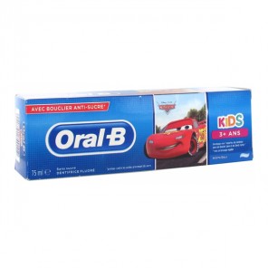 Oral-B kids dentifrice fluoré sans sucre +3 ans 75 ml