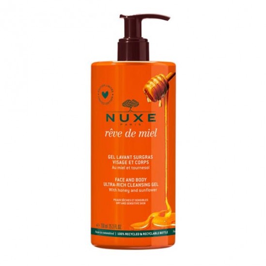 Nuxe rêve miel gel lavant surgras visage et corps 750ml