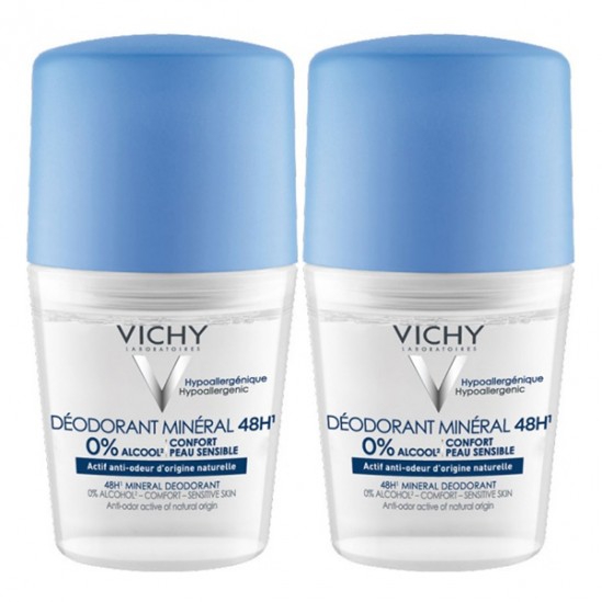 Vichy Déodorant Minéral Sans Sels Aluminium Roll-On Peaux Sensibles 50 ml