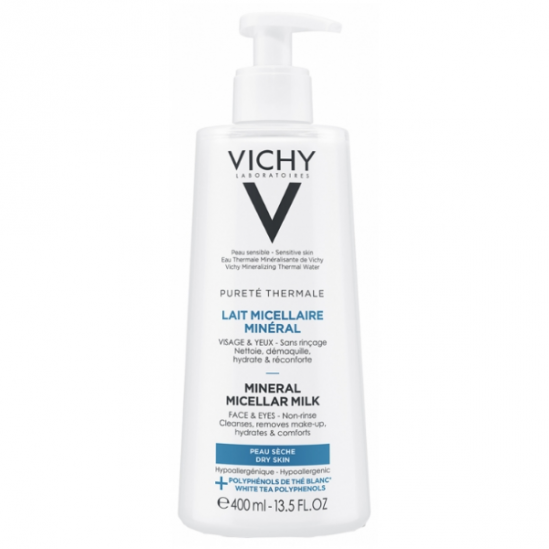 Vichy Pureté Thermale Lait Micellaire Minéral Visage et Yeux 400ml