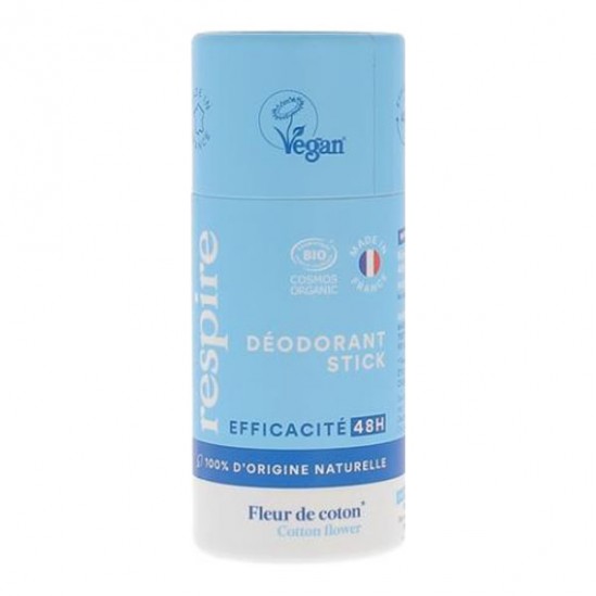 Respire déodorant stick Fleur de coton bio 48h 50gr