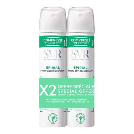 SVR Spirial spray anti-transpirant lot de 2x75ml