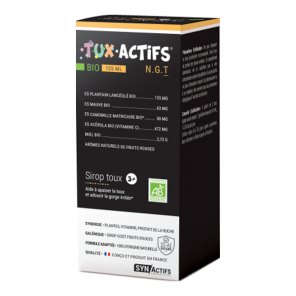 Aragan synactifs tuxActifs bio 3+ sirop toux 125ml