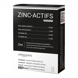 Aragan synactifs zincActifs oligo-éléments 60 gélules