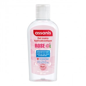 Assanis gel mains hydroalcoolique rose 80ml