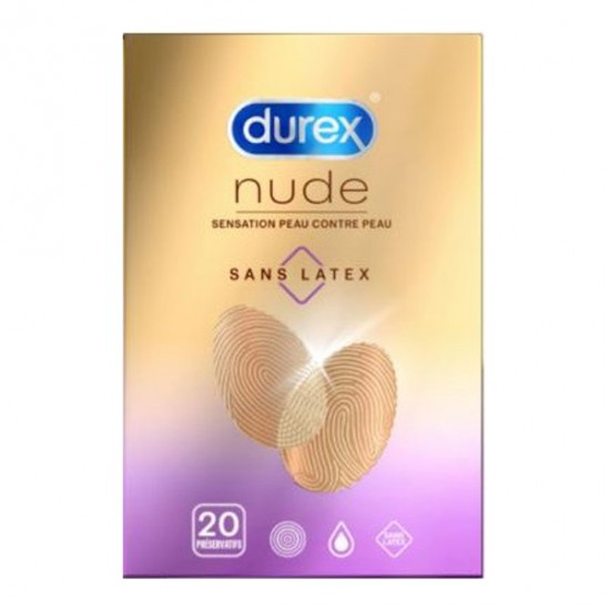 Durex nude sans latex sensation peau contre peau 2 préservatifs