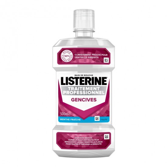 Listerine bain de bouche traitement professionnel gencives 500ml