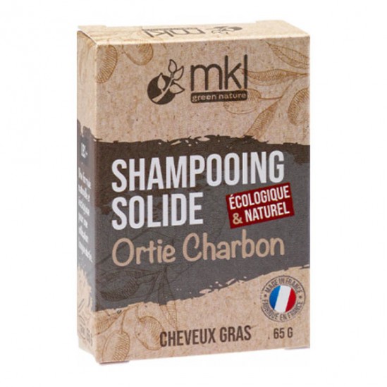 Mkl green nature shampooing solide ortie charbon 65g