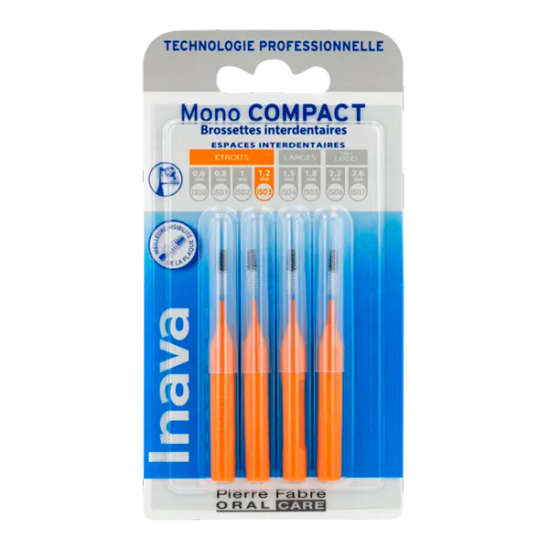 Inava Mono Compact orange ISO3 - 4 brossettes interdentaires