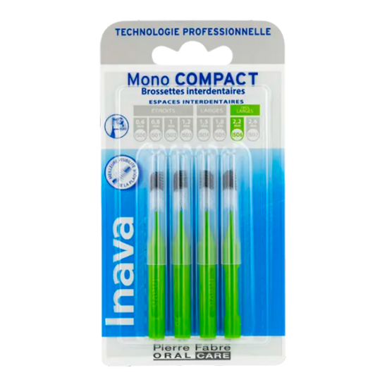 Inava mono compact verte 4 brossettes interdentaires 2.2mm