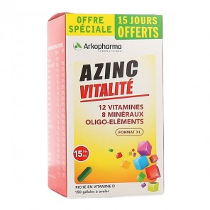 Arkopharma azinc vitalité 120 gélules + 30 gélules Offertes