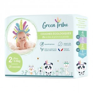 Green Tribu 22 couches hypoallergénique pour bébé taille 4 - 7 à 18kg