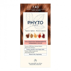 Phyto phytocolor coloration permanente blond cuivré doré 7.34