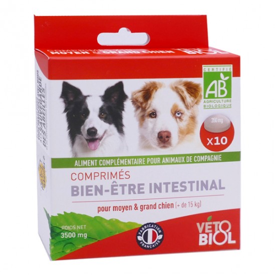 Vétobiol Comprimes bien-être intestinal moyen & grand chien