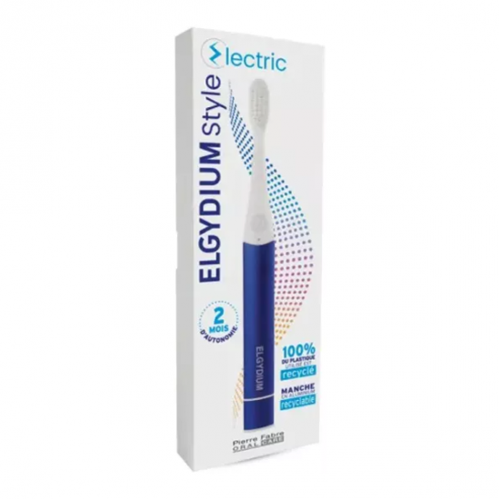 Elgydium Style brosse à dents électrique bleue 100% plastique recyclé