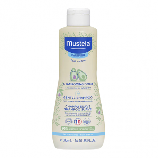 Mustela Bébé shampooing doux avocat bio 500ml