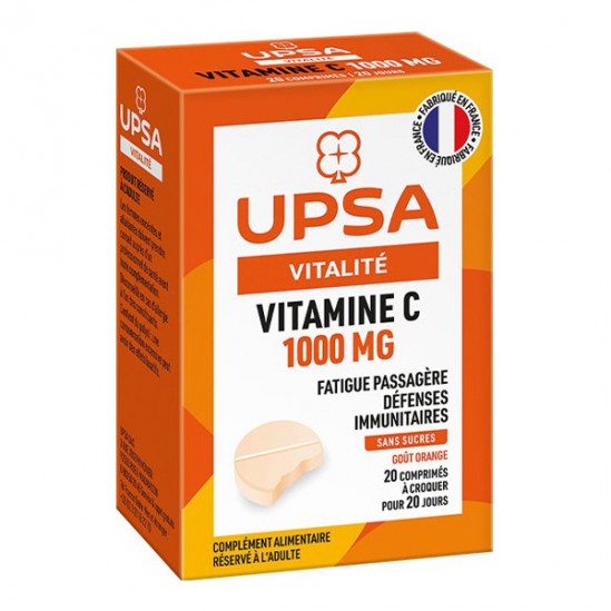 UPSA Vitalité Vitamine C 1000 mg 20 comprimés à croquer