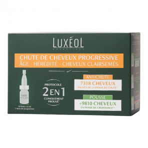 Luxéol chute de cheveux progressive 2en1 - 14 fioles x 6ml