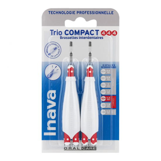 Inava trio compact 1/2/3 brossette interdentaire 6 recharges