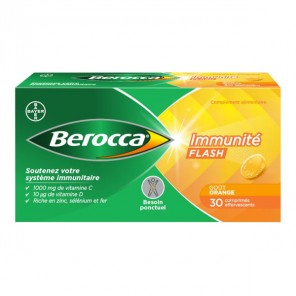 Berocca Immunité flash goût orange effervescents 30 comprimés