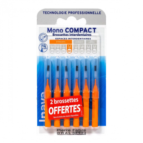 Inava Mono Compact 6 brossettes interdentaires oranges ISO 3 - 1,2mm