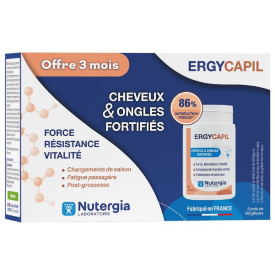 Nutergia Ergycapil cheveux & ongles fortifiés 3x90 gélules