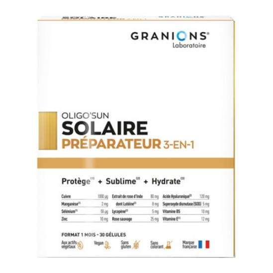 Granions Oligo'Sun préparateur solaire 3 en 1 - 30 gélules