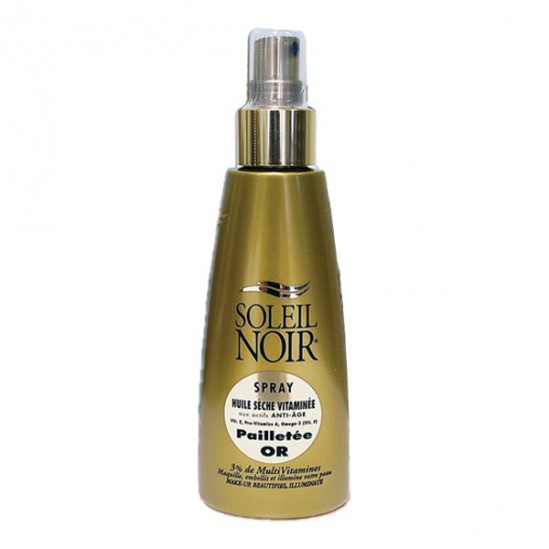 Soleil Noir Spray huile sèche vitaminée Pailletée or 150ml