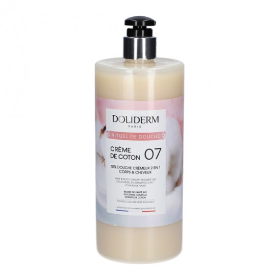 Doliderm Crème de Coton n°7 gel douche crémeux 2 en 1 - 1L