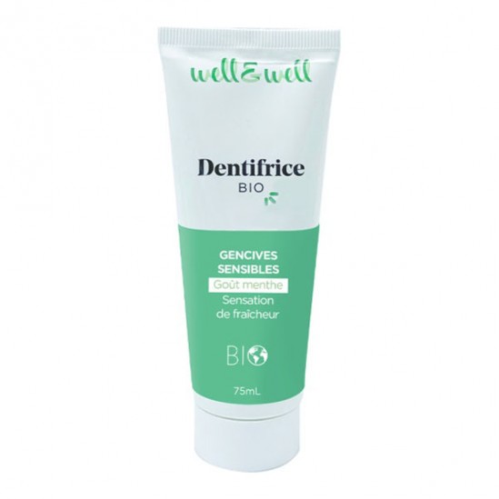 Well & Well Dentifrice Bio gencives sensibles goût menthe 75ml