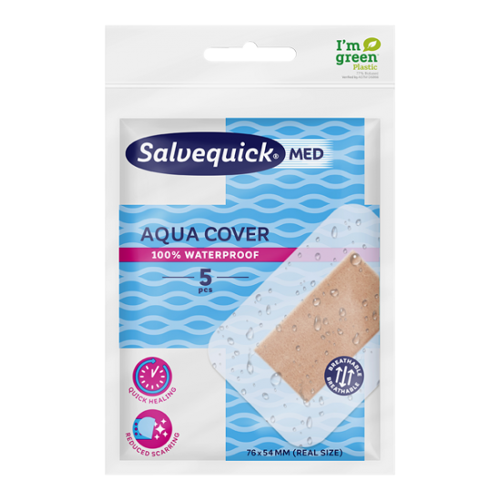 Salvequick Aqua Cover 5 pièces 76mm x 54mm