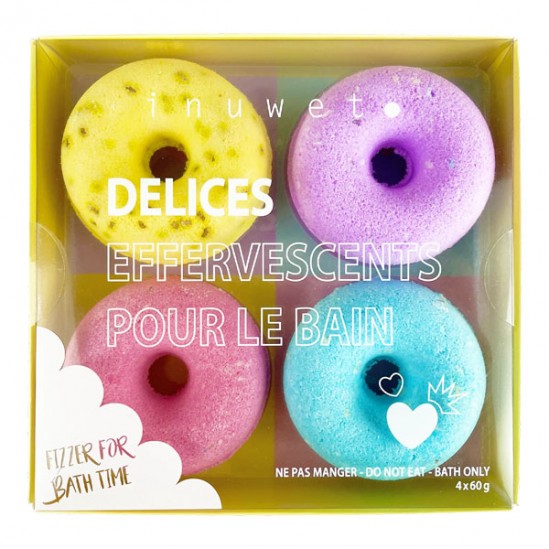 Inuwet coffret Fizzer donuts bombe de bain 4x60gr