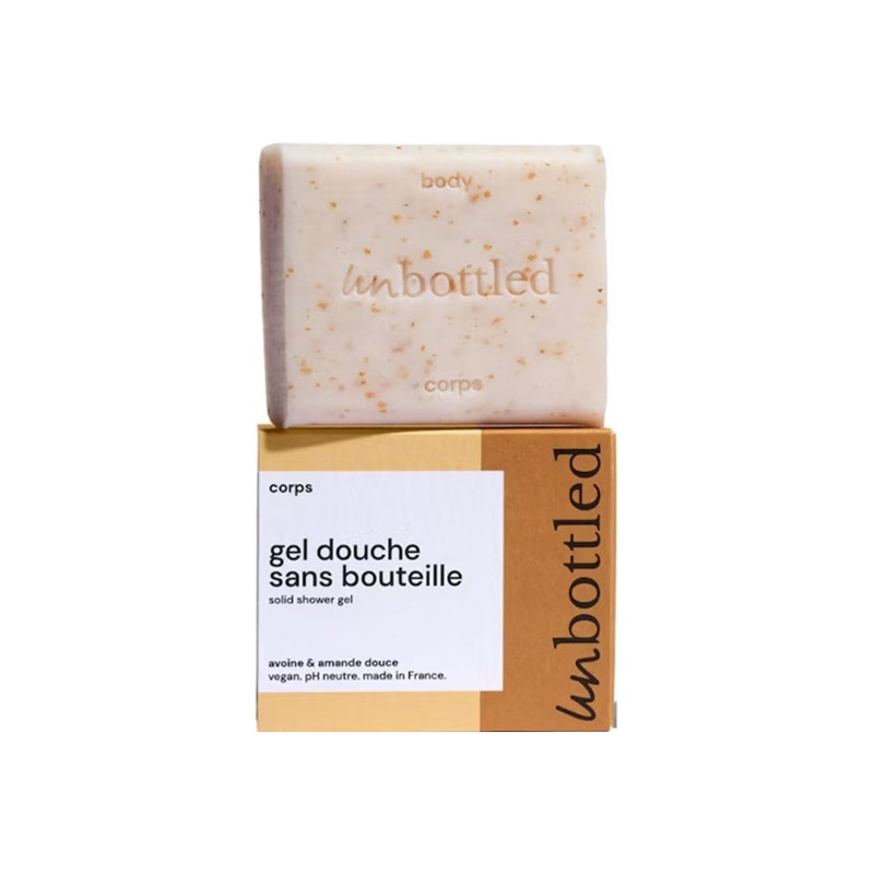 Unbottled gel douche sans bouteille avoine & amande douce 110gr