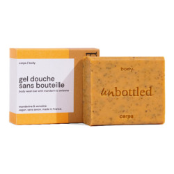 Unbottled gel douche sans bouteille mandarine & verveine 110gr