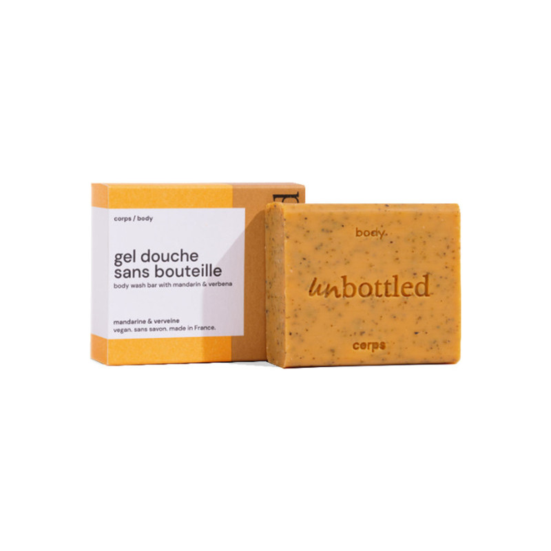 Unbottled gel douche sans bouteille mandarine & verveine 110gr