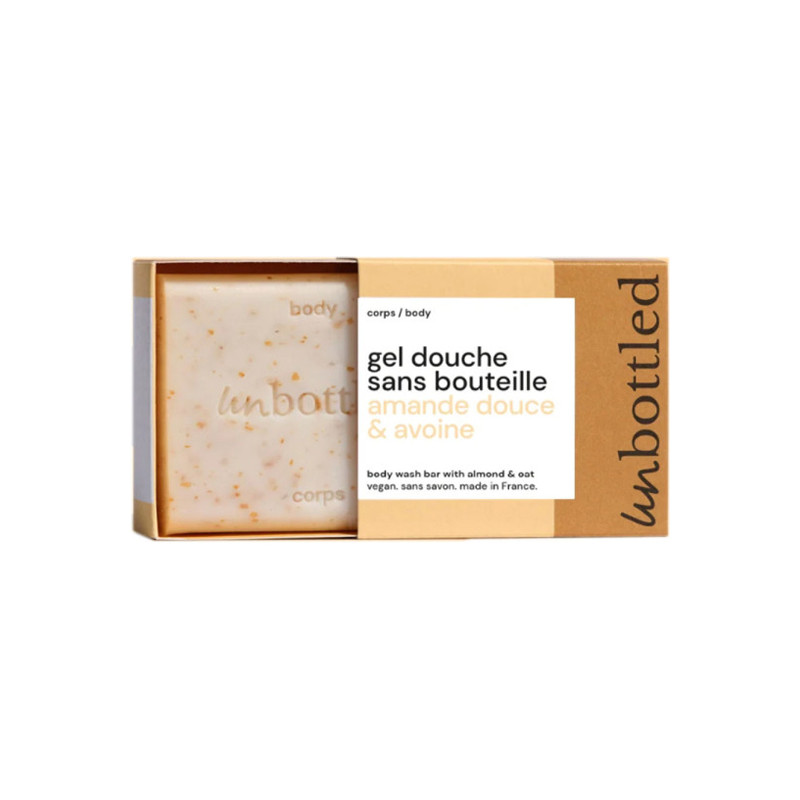 Unbottled mini gel douche sans bouteille avoine & amande douce 35gr