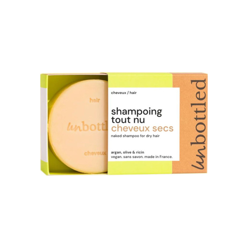 Unbottled shampoing solide tout nu cheveux secs 75gr