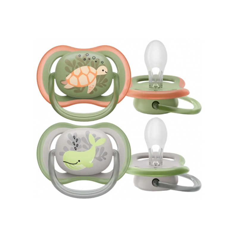 Avent Ultra Air 2 sucettes orthodontiques 6-18 mois Baleine et Tortue