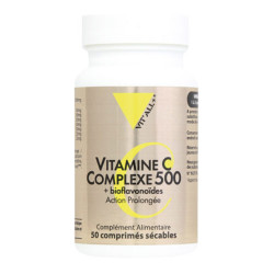 Vitall+ Vitamine C Complexe 500 + bioflavonoïdes 50 comprimés sécables