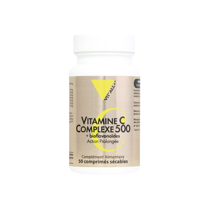 Vitall+ Vitamine C Complexe 500 + bioflavonoïdes 50 comprimés sécables