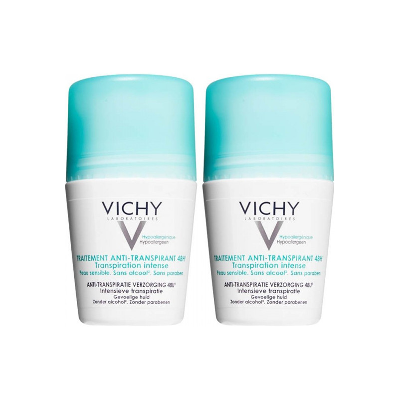 Vichy déodorant traitement anti-transpirant 48h lot de 2 x 50ml