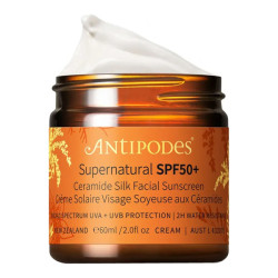 Antipodes Supernatural SPF50+ crème solaire visage soyeuse aux Céramides 60ml