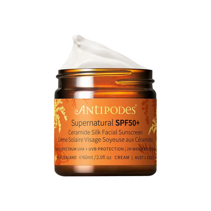 Antipodes Supernatural SPF50+ crème solaire visage soyeuse aux Céramides 60ml