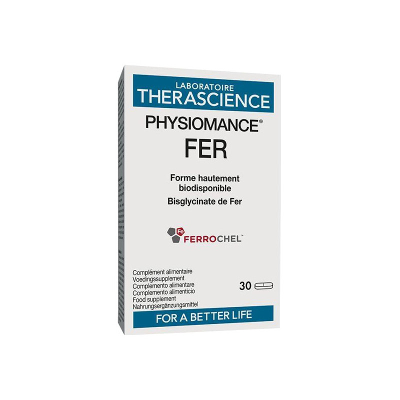 Therascience Physiomance Ferrochel fer 30 comprimés