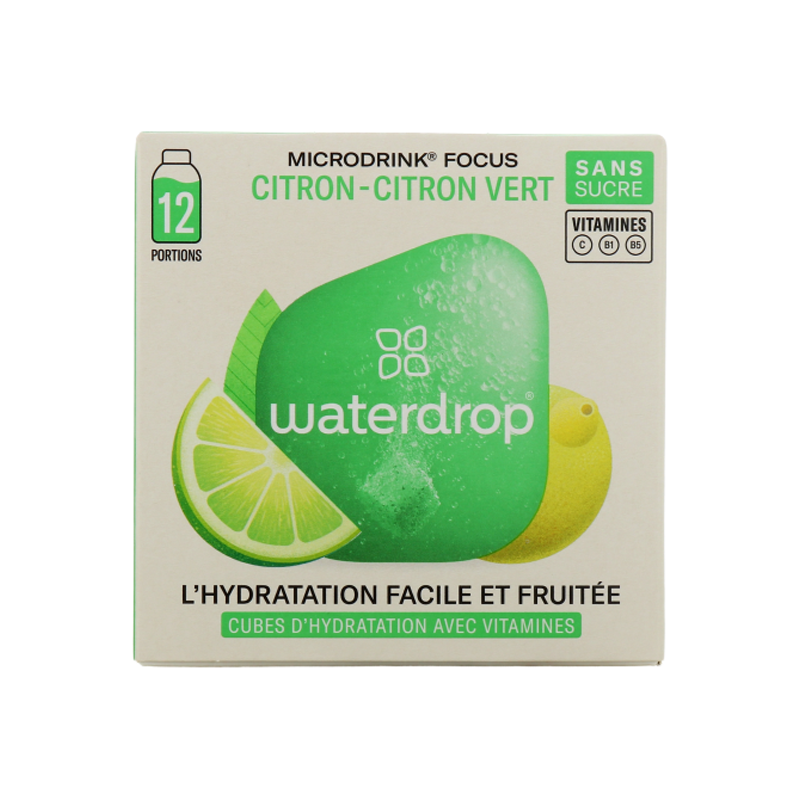 Waterdrop Microdrink Focus citron - citron vert pack de 12 portions