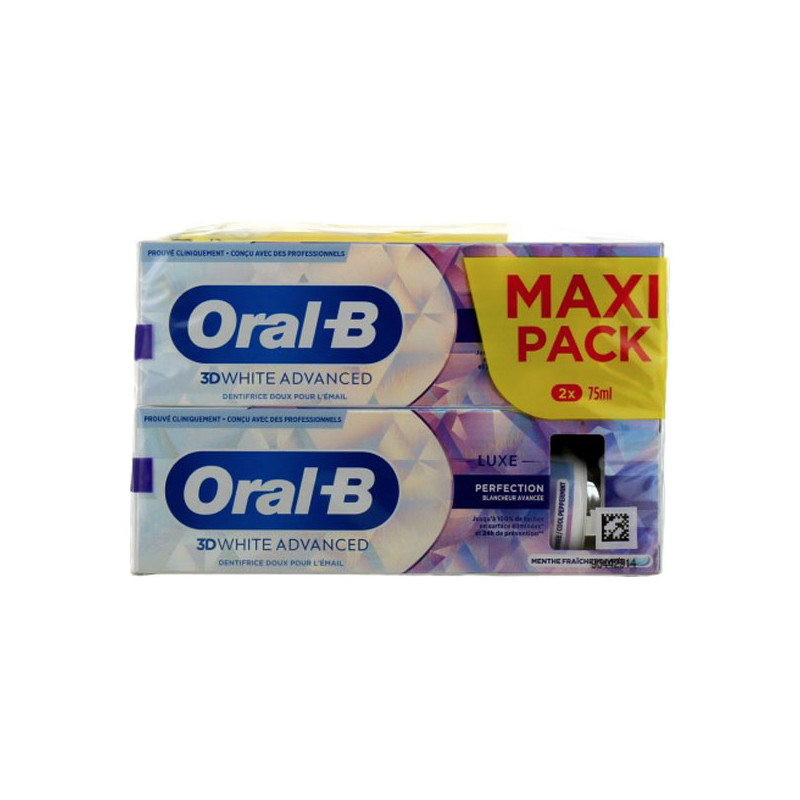 Oral-B 3D White Advanced Luxe Perfection dentifrice 2 x 75ml